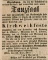 Zeitungsanzeige des Wirts <a class="mw-selflink selflink">zur Eisenbahn</a>, , Oktober 1847