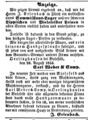 J. Erlenbach Anzeige, Fürther Tagblatt 27. August 1853