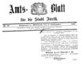 Auszug des Amtsblatts der Stadt Fürth vom 03.09.1902 mit Anzeige der "Errichtung einer gemeinsamen Ortskrankenkasse für den Stadtbezirk Fürth"