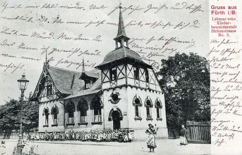 Datei:AK Lehmussche Kinderbewahranstalt Birkenstraße 9 gel 25 Feb 1908.jpg