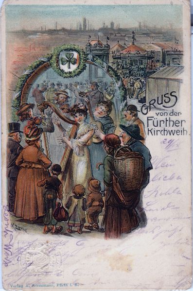 Datei:Kirchweihkarte, gel. 30.9. 1907.jpg