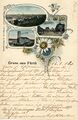 Ansichtkarte mit Motiven aus Fürth und Edelweiss, gel. Jan 1902
