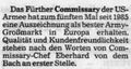 Information in den Fürther Nachrichten über das amerikanische Commissary (16.9.1993).