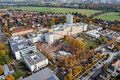 Klinikum Fürth mit dem Baufeld für das sog. Projekt 2030 vor dem Haupthaus, Okt. 2021