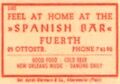 Zündholzschachtel-Etikett des ehemaligen "Spanish Bar" in der <!--LINK'" 0:213-->, um 1965 <span class="smw-highlighter" data-type="8" data-state="inline" data-title="Hinweis" title="Urheber: unbekanntLizenz: cc-by-sa-4.0"><span class="smwtticon note"></span><span class="smwttcontent">Urheber: unbekannt<br>Lizenz: cc-by-sa-4.0</span></span>