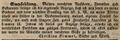 Werbeannonce des Bäcker und Wirts  <a class="mw-selflink selflink">Christian Kimmel</a>, Oktober 1838