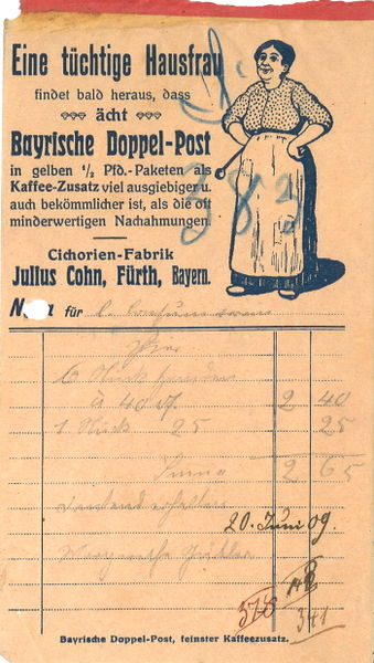 Datei:Rechnung Julius Cohn II.jpg