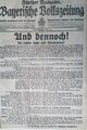 Titelseite: Bayerische Volkszeitung, 1920
