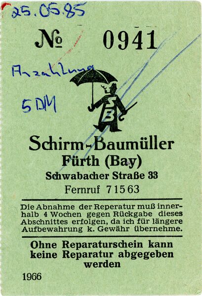 Datei:Reparaturschein Schirm Baumüller 1985.jpg
