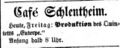 Werbeanzeige für das <a class="mw-selflink selflink">Café Schlentheim</a>, Februar 1847