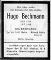 Todesanzeige Hugo Bechmann, 1942