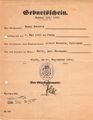 Kopie der Geburtsurkunde von Benno Berneis, 24. September 1924