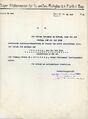 Einladungsschreiben zur Hüttenvereinssitzung des Bayerischen Hüttenvereins für 3/4 weißes Rohglas e. V. in Fürth, 1922