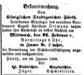 Nachlass Ottmann, Fürther Tagblatt 3.2.1866