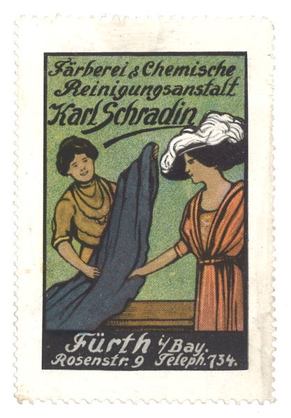 Datei:Reklamemarke Wäscherei Karl Schradin (1).jpg