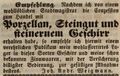 Zeitungsannonce des Zinngießers <!--LINK'" 0:39-->, März 1845
