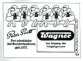 Werbung des ehemaligen Fachgeschäfts [[Hofmann und Wagner]] in der Schwabacher Straße 11, das hier jahrzehntelang bestand ...