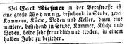 Mietanzeige Rießner, Fürther Tagblatt 10.01.1854.jpg