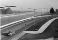Blick von der <!--LINK'" 0:76--> mit Straßenpartie <!--LINK'" 0:77--> und Parkplatz Zufahrt. Mitte <!--LINK'" 0:78--> Blickrichtung Rednitztal Brücke, im Hintergrund links am Kanal die ersten Gebäude der <!--LINK'" 0:79--> 1973