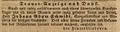 Traueranzeige für den Spiegelfabrikanten und Major der Landwehr <a class="mw-selflink selflink">Johann Adam Schmidt</a>, Dezember 1842 <span class="smw-highlighter" data-type="8" data-state="inline" data-title="Hinweis" title="Lizenz: noc-nc-1.0"><span class="smwtticon note"></span><span class="smwttcontent">Lizenz: noc-nc-1.0</span></span>