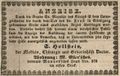 Zeitungsanzeige des neuen Arztes <!--LINK'" 0:11-->, Juni 1843
