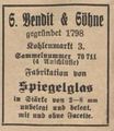 Werbung im Fürther Adressbuch von 1931 der Firma G. Bendit & Söhne