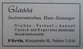 Werbeanzeige der Firma Glassa Instrumentenbau, 1949