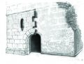Rekonstruktionszeichnung der gotischen Ummantelung des romanischen Turmes