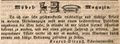Werbeannonce des Schreinermeisters <!--LINK'" 0:24-->, Februar 1839