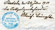 Stadeln Dienstsiegel 1910.gif