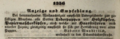 Anzeige über Puppenverkauf von Witwe Babette Wunderlich, November 1843