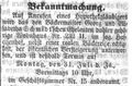 Das Wohnhaus im <!--LINK'" 0:15--> soll versteigert werden, Juli 1854