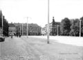 Schlageterplatz um 1942, im Hintergrund das Parkhotel noch ohne Kriegsschäden.