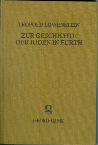 Zur Geschichte der Juden in Fürth, Leopold Löwenstein, Buch.jpg