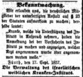 Bekanntmachung weibliches Kranken-Institut, Fürther Tagblatt 18. September 1857
