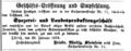 Geschäftseröffnung Landesproduktenhandlung Kleinlein, Fürther Tagblatt 22.02.1876