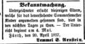Anzeige von Lemmel Arnstein im <!--LINK'" 0:10-->, 22.4.1857