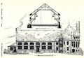 1. Preis: Architektenwettbewerb Neubau Turnhalle für TV Fürth 1860 - Seitenansicht mit Schnitt, 1900