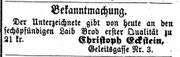 Anzeige Bäcker Eckstein, Fürther Tagblatt 29. November 1858.jpg