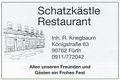 Werbung <a class="mw-selflink selflink">Restaurant Schatzkästle</a> von Dez. 1998 im "<!--LINK'" 0:15-->" Nr. 33 <span class="smw-highlighter" data-type="8" data-state="inline" data-title="Hinweis" title="Urheber: Restaurant SchatzkästleLizenz: cc-by-sa-3.0"><span class="smwtticon note"></span><span class="smwttcontent">Urheber: <a class="mw-selflink selflink">Restaurant Schatzkästle</a><br>Lizenz: cc-by-sa-3.0</span></span>