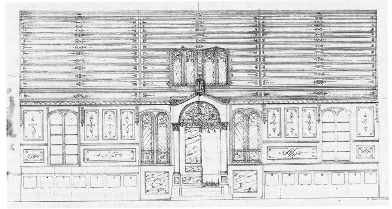 Datei:J.P. Haas Ostwand mit Aron Ha-Kodesch 1853.jpg