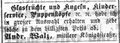 Anzeige Andreas Walz, Fürther Tagblatt, 14.12.1873