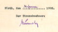 Originalunterschrift <i>Löwensohn</i> (vermutlich Gustav) auf einem Vertrag vom 14. Januar 1925