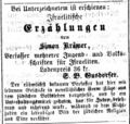 Anzeige Gusdorfer, Fürther Tagblatt 23.10.1862