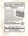 Werbung von Radio-Teichmannn der Schülerzeitung  Nr. 2 1975
