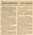 Zeitungsartikel aus den Fürther Nachrichten am 8. März 1961 zur Jahreshauptversammlung des KJR Fürth-Stadt.