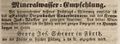 Werbeannonce für das Mineralwasserlager von <!--LINK'" 0:34-->, April 1843