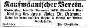 Kaufmännischer Verein, Fürther Abendzeitung 18.12.1872.jpg