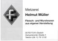Werbung der Metzgerei Müller 1996