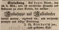 Werbeanzeige von J. Ch. Blutharsch, Wirt , März 1844